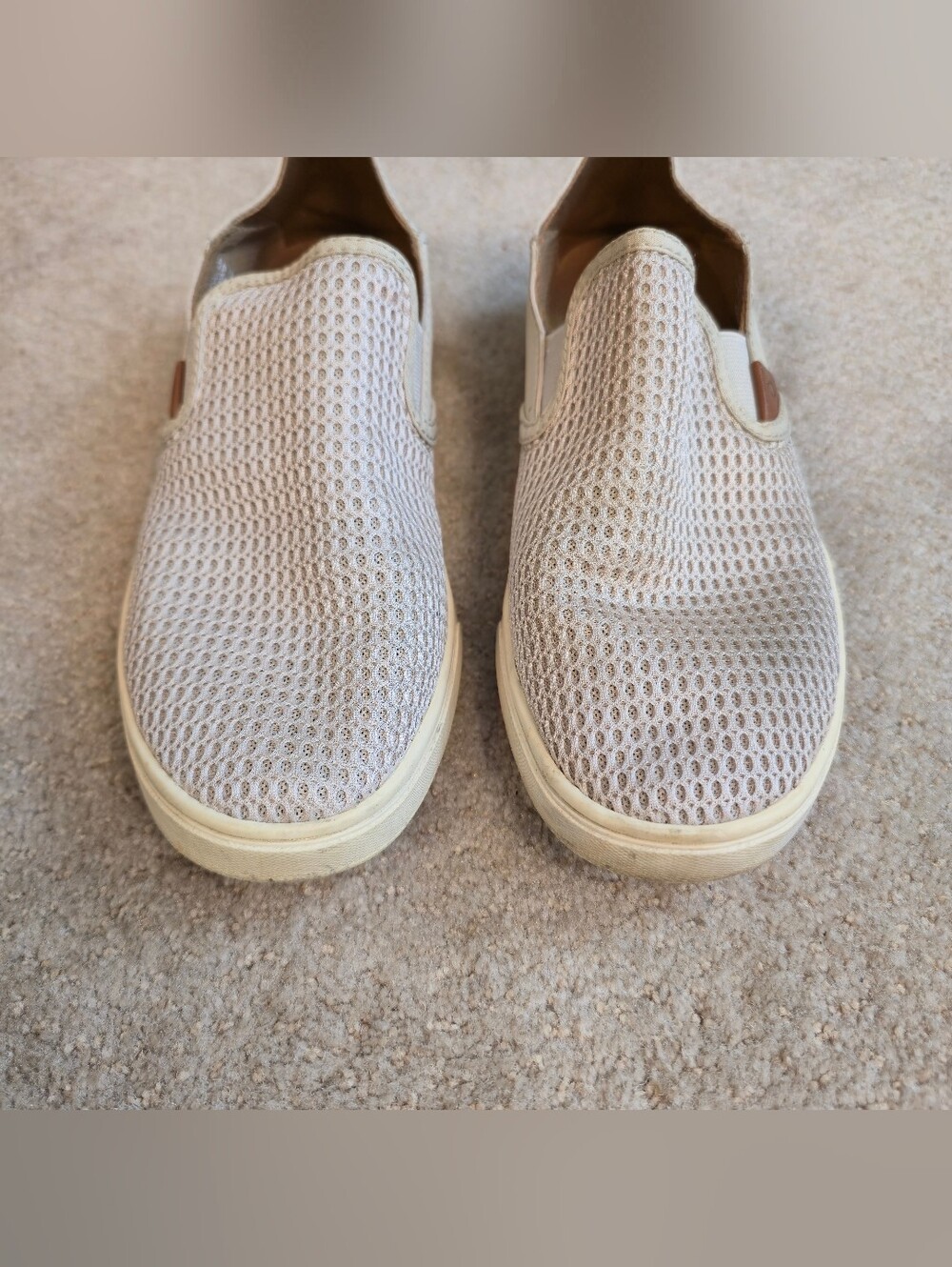 Olukai Shoes Womens 8 Pehuea Slip On Comfort Sneakers, Ivory, Convertible, Mesh